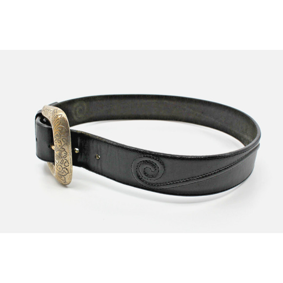 A6 BRIGHTON Leather Western Buckle Belt Sz M - Picture 2 of 4